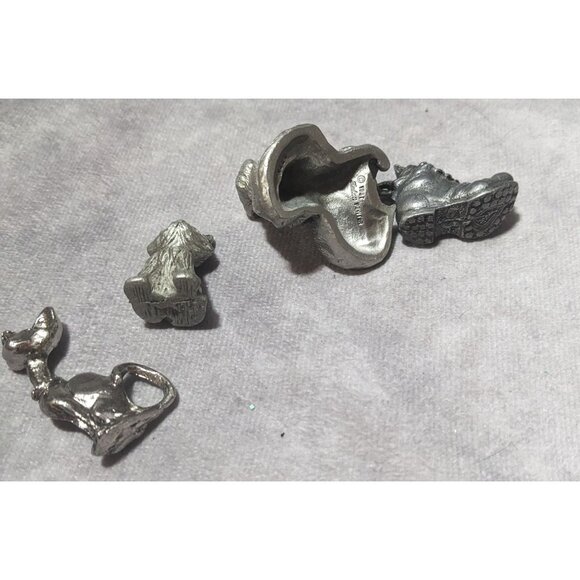 Vintage Miniature Pewter Cat Set (4) - Picture 2 of 7